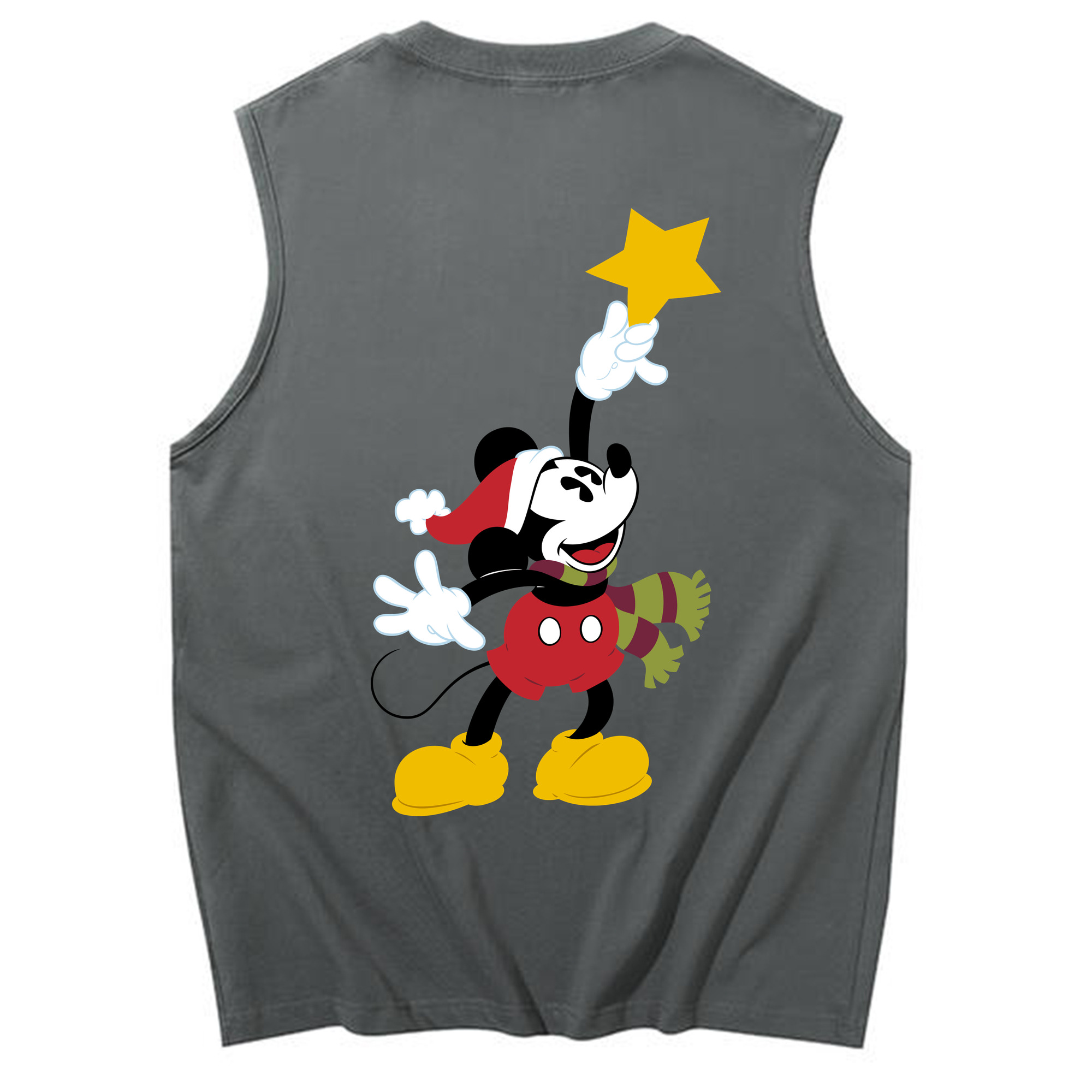 ミッキーマウス Mickey Mouse コットン100％タンクトップ（背面プリント）